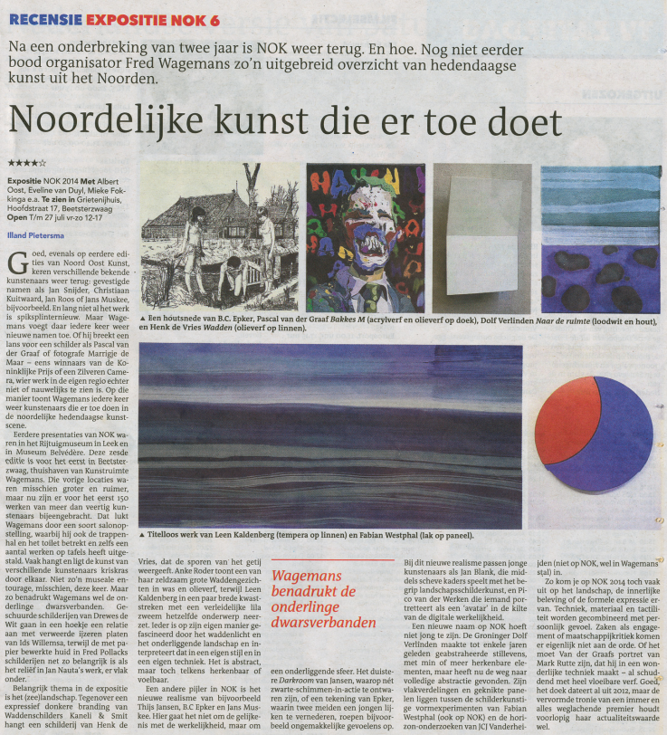 Review of NOK in newspaper Dagblad van het Noorden