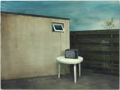 Binnenplaats met TV